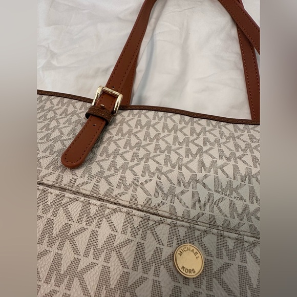 Michael Kors Tan and Brown Monogram Tote - Picture 4 of 12